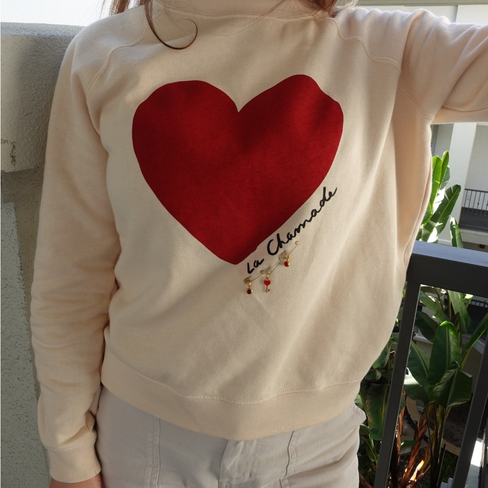 One of a Kind Sezane “La Chamade” Sweatshirt with Custom Charm Detail✨